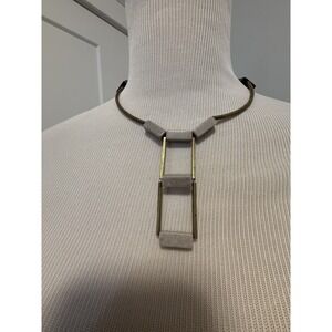 David Aubrey Necklace 18k Gold Plated Brass Chain Geometric Vintage